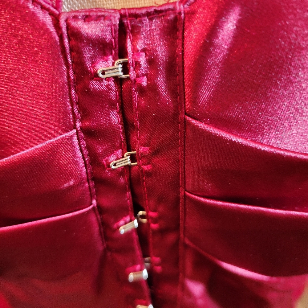 Vintage Forenza Red Corset Style Shirt size 16 - Picture 3 of 10